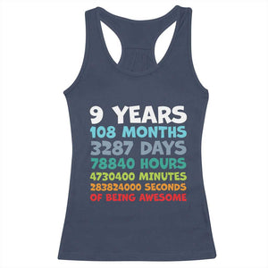 9 Year Old Bday Racerback Tank Top Son Boy 9yr 9th Birthday Gifts TS10 Navy Print Your Wear