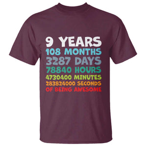 9 Year Old Bday T Shirt Son Boy 9yr 9th Birthday Gifts TS10 Maroon Print Your Wear