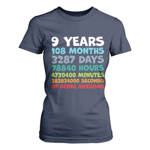 9 Year Old Bday T Shirt For Women Son Boy 9yr 9th Birthday Gifts TS10 Navy Print Your Wear