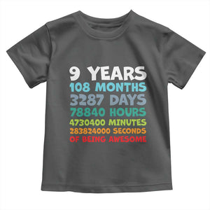 9 Year Old Bday Toddler T Shirt Son Boy 9yr 9th Birthday Gifts TS10 Dark Heather Print Your Wear