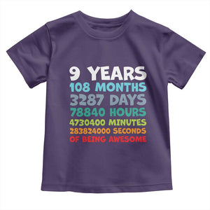 9 Year Old Bday Toddler T Shirt Son Boy 9yr 9th Birthday Gifts TS10 Purple Print Your Wear