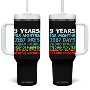 9 Year Old Bday Tumbler With Handle Son Boy 9yr 9th Birthday Gifts TS10 One Size: 40 oz Black Print Your Wear