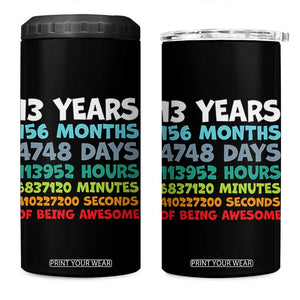 13th Birthday 4 in 1 Can Cooler Tumbler 13 Year Old Bday Gifts Son Boy 13yr TS10 One Size: 16 oz Black Print Your Wear