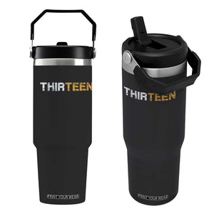 13th Birthday Flip Straw Tumbler Thirteen Teen 13 Year Old Official Teenager Gifts TS10 One Size: 30 oz Black Print Your Wear
