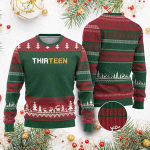 13th Birthday Ugly Christmas Sweater Thirteen Teen 13 Year Old Official Teenager Gifts TS10 Red Green Print Your Wear