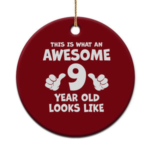 9th Birthday Gifts Ceramic Ornament Awesome 9 Year Old Bday Son Boy Girl 9yr TS10 1pc Red Print Your Wear
