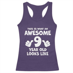 9th Birthday Gifts Racerback Tank Top Awesome 9 Year Old Bday Son Boy Girl 9yr TS10 Purple Print Your Wear