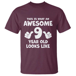 9th Birthday Gifts T Shirt Awesome 9 Year Old Bday Son Boy Girl 9yr TS10 Maroon Print Your Wear