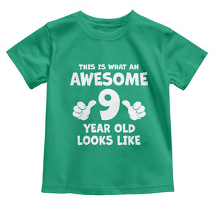 9th Birthday Gifts Toddler T Shirt Awesome 9 Year Old Bday Son Boy Girl 9yr TS10 Irish Green Print Your Wear