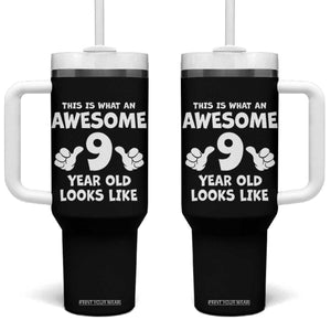 9th Birthday Gifts Tumbler With Handle Awesome 9 Year Old Bday Son Boy Girl 9yr TS10 One Size: 40 oz Black Print Your Wear