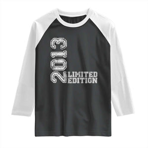 2013 Limited Edition Raglan Shirt Limited Edition 13th Birthday Boys Girl TS10 Black White Print Your Wear