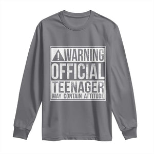 13th Birthday Long Sleeve Shirt Warning Official Teenager Boy 13yr TS10 Charcoal Print Your Wear