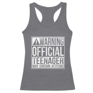 13th Birthday Racerback Tank Top Warning Official Teenager Boy 13yr TS10 Charcoal Print Your Wear