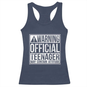 13th Birthday Racerback Tank Top Warning Official Teenager Boy 13yr TS10 Navy Print Your Wear