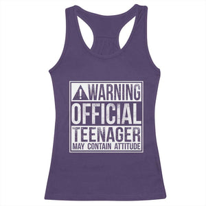 13th Birthday Racerback Tank Top Warning Official Teenager Boy 13yr TS10 Purple Print Your Wear