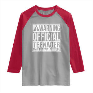 13th Birthday Raglan Shirt Warning Official Teenager Boy 13yr TS10 Sport Gray Red Print Your Wear
