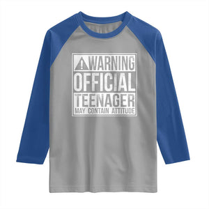 13th Birthday Raglan Shirt Warning Official Teenager Boy 13yr TS10 Sport Gray Royal Print Your Wear