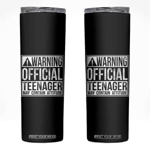 13th Birthday Skinny Tumbler Warning Official Teenager Boy 13yr TS10 Black Print Your Wear