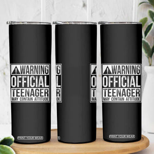 13th Birthday Skinny Tumbler Warning Official Teenager Boy 13yr TS10 Print Your Wear