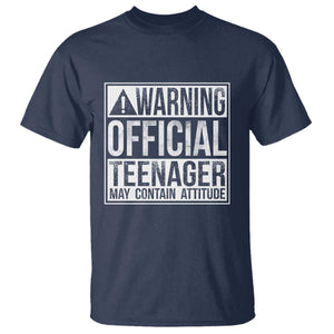 13th Birthday T Shirt Warning Official Teenager Boy 13yr TS10 Navy Print Your Wear