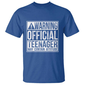 13th Birthday T Shirt Warning Official Teenager Boy 13yr TS10 Royal Blue Print Your Wear