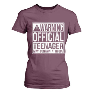 13th Birthday T Shirt For Women Warning Official Teenager Boy 13yr TS10 Maroon Print Your Wear