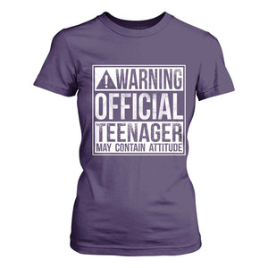 13th Birthday T Shirt For Women Warning Official Teenager Boy 13yr TS10 Purple Print Your Wear
