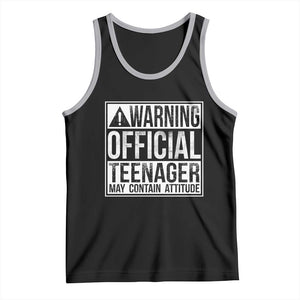 13th Birthday Tank Top Warning Official Teenager Boy 13yr TS10 Black Athletic Heather Print Your Wear