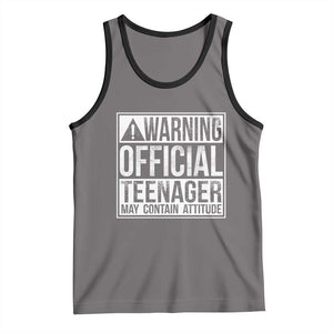 13th Birthday Tank Top Warning Official Teenager Boy 13yr TS10 Deep Heather Black Print Your Wear