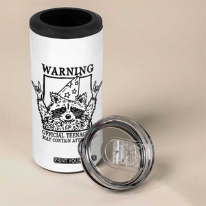 Vintage Raccoon 13th Birthday 4 in 1 Can Cooler Tumbler 13 Year Old Official Teenager Gifts TS10 Print Your Wear