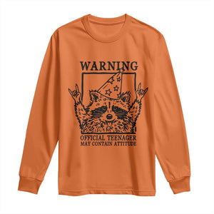 Vintage Raccoon 13th Birthday Long Sleeve Shirt 13 Year Old Official Teenager Gifts TS10 Orange Print Your Wear