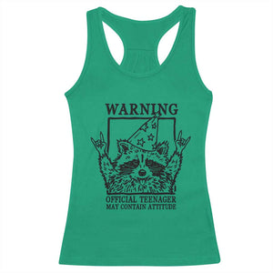 Vintage Raccoon 13th Birthday Racerback Tank Top 13 Year Old Official Teenager Gifts TS10 Irish Green Print Your Wear