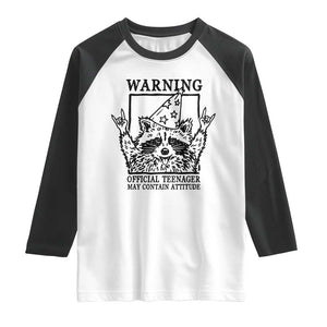 Vintage Raccoon 13th Birthday Raglan Shirt 13 Year Old Official Teenager Gifts TS10 White Black Print Your Wear