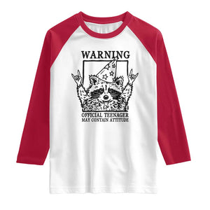 Vintage Raccoon 13th Birthday Raglan Shirt 13 Year Old Official Teenager Gifts TS10 White Red Print Your Wear