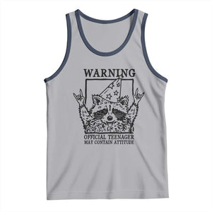 Vintage Raccoon 13th Birthday Tank Top 13 Year Old Official Teenager Gifts TS10 Athletic Heather Navy Print Your Wear