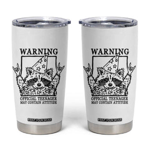 Vintage Raccoon 13th Birthday Tumbler Cup 13 Year Old Official Teenager Gifts TS10 White Print Your Wear