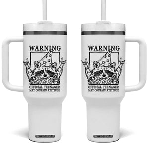 Vintage Raccoon 13th Birthday Tumbler With Handle 13 Year Old Official Teenager Gifts TS10 One Size: 40 oz White Print Your Wear