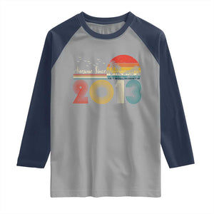 Awesome Since 2013 Raglan Shirt 13th Birthday 13 Year Old Son Boy TS10 Sport Gray Navy Print Your Wear