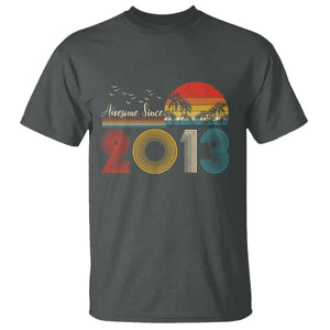 Awesome Since 2013 T Shirt 13th Birthday 13 Year Old Son Boy TS10 Dark Heather Print Your Wear