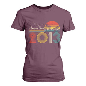 Awesome Since 2013 T Shirt For Women 13th Birthday 13 Year Old Son Boy TS10 Maroon Print Your Wear
