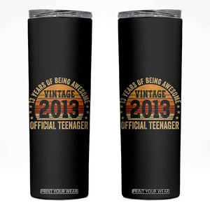 Vintage 2013 Official Teenager Skinny Tumbler 13 Year Old 13th Birthday TS10 Black Print Your Wear