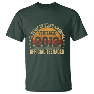 Vintage 2013 Official Teenager T Shirt 13 Year Old 13th Birthday TS10 Dark Forest Green Print Your Wear