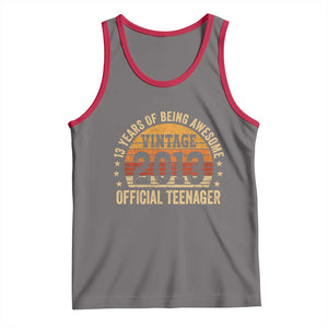 Vintage 2013 Official Teenager Tank Top 13 Year Old 13th Birthday TS10 Deep Heather Red Print Your Wear