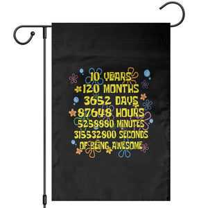 10th Birthday Gifts Garden Flag Flowers 10 Years Of Being Awesome 10 Year Old Bday TS10 Black Print Your Wear