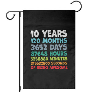 10 Year Old Bday Garden Flag 10 Years 120 Months Of Being Awesome 10th Birthday Gifts TS10 Black Print Your Wear