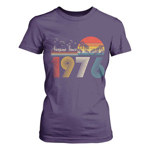 Awesome Since 1976 Birthday T Shirt For Women Vintage 50th 50 Year Old Bday Gifts TS10 Purple Print Your Wear