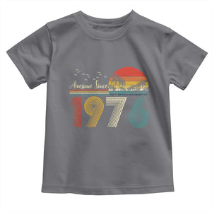 Awesome Since 1976 Birthday Toddler T Shirt Vintage 50th 50 Year Old Bday Gifts TS10 Charcoal Print Your Wear
