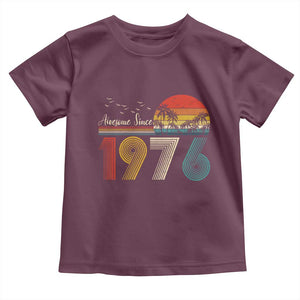 Awesome Since 1976 Birthday Toddler T Shirt Vintage 50th 50 Year Old Bday Gifts TS10 Maroon Print Your Wear