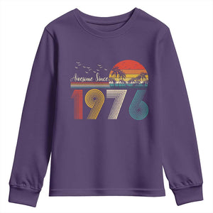 Awesome Since 1976 Birthday Youth Sweatshirt Vintage 50th 50 Year Old Bday Gifts TS10 Purple Print Your Wear