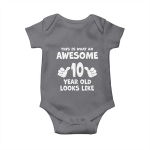 10th Birthday Gifts Baby Onesie Awesome 10 Year Old Bday Son Boy Girl 10yr TS10 Charcoal Print Your Wear